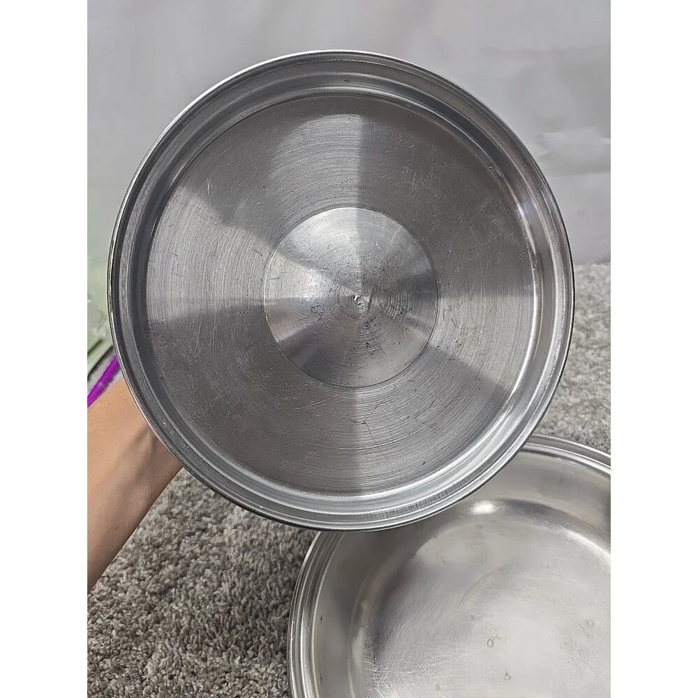 Vintage Flint Ware By Ekco 1 Qt Stainless Steel Sauce Pan With Lid And Skillet